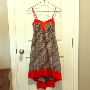 Maurices XS Black White Red Geometric Tie Dress